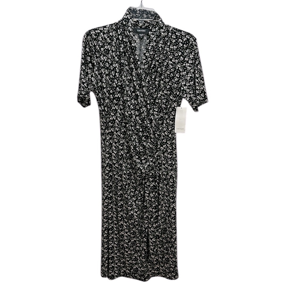 Karen‎ Kane Bright & Beachy Cascade Wrap Ditsy Floral Print Dress S Black…
